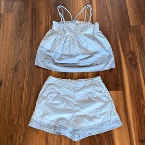 Aureum Light Blue Tiered Cami and Shorts Set Size Extra Small